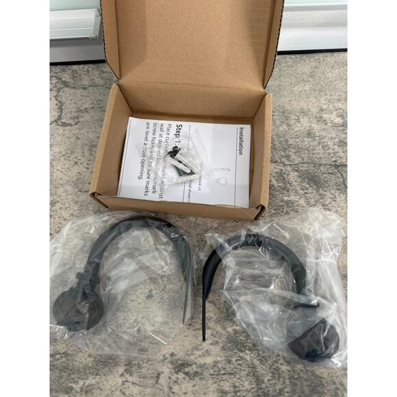 Window Treatment Holdbacks, Curtain Holdbacks Set of 2- Black - Picture 5 of 5